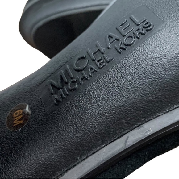 MICHAEL Michael Kors black leather suede faux fur ankle boots booties shoes 6 - Picture 6 of 8